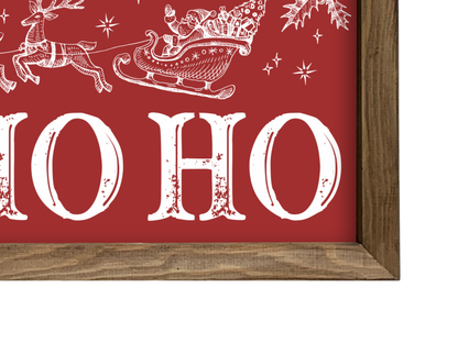 Ho Ho Ho | Rustic Framed Christmas Sign