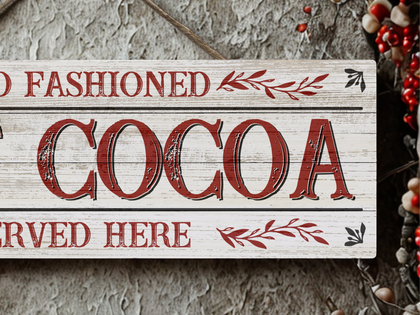 Hot Cocoa | Hanging Christmas Sign