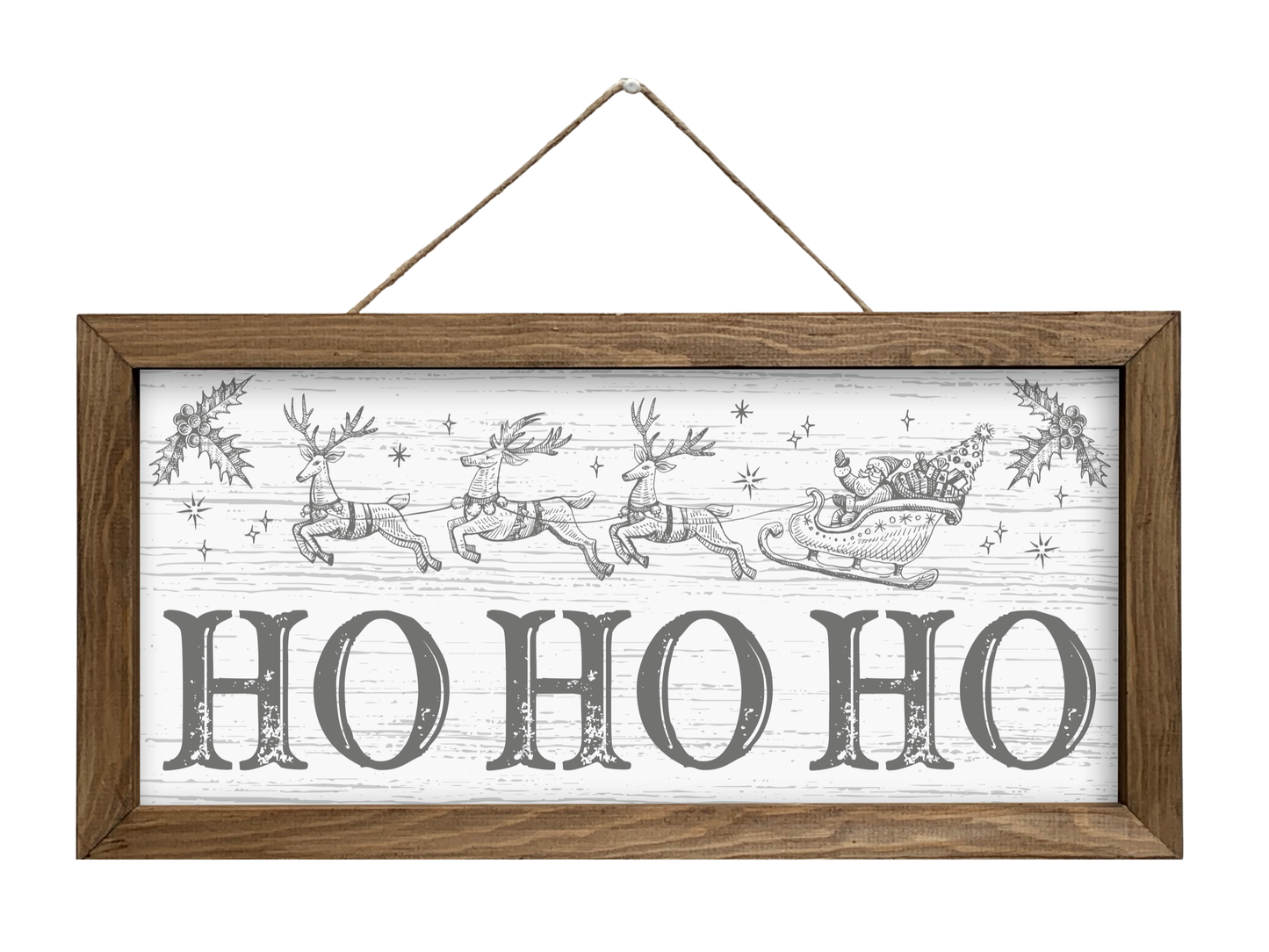 Ho Ho Ho | Rustic Framed Christmas Sign