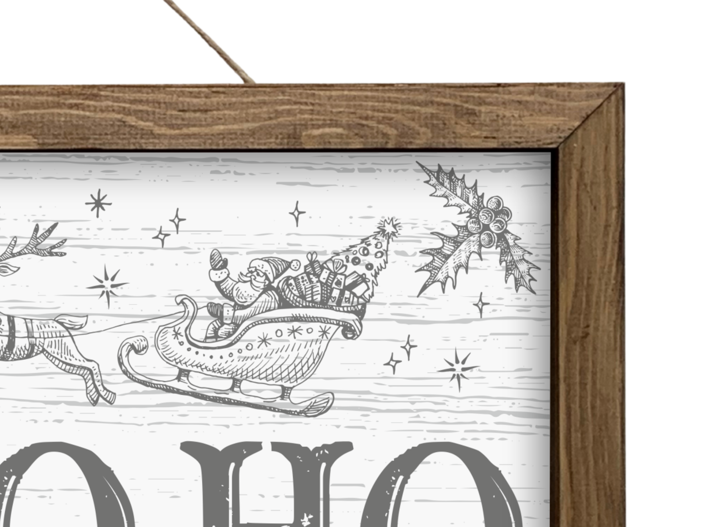 Ho Ho Ho | Rustic Framed Christmas Sign