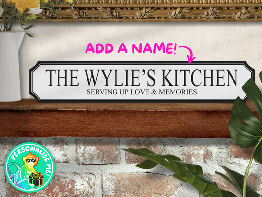 Personalised Family Name Kitchen | Wooden Sign (3 Colour Options)