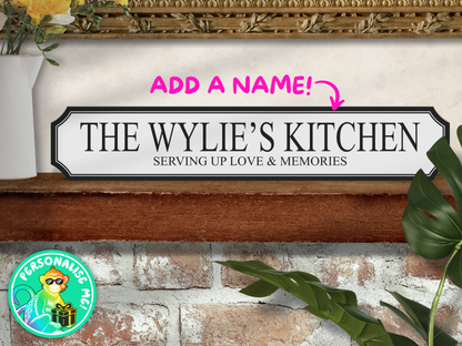 Personalised Family Name Kitchen | Wooden Sign (3 Colour Options)