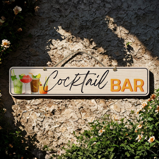 Cocktail Bar - Wooden Outdoor Sign