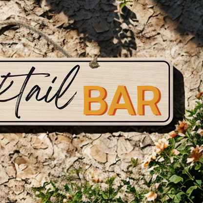 Cocktail Bar - Wooden Outdoor Sign