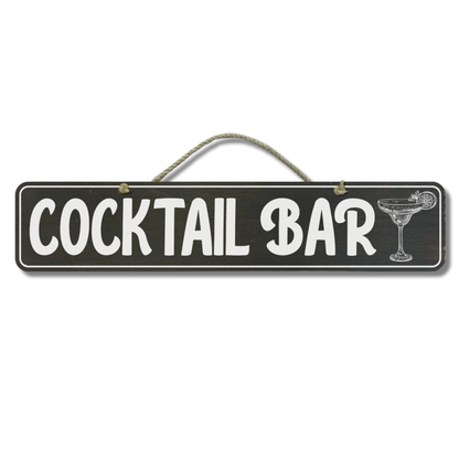 Cocktail Bar - Wooden Outdoor Sign