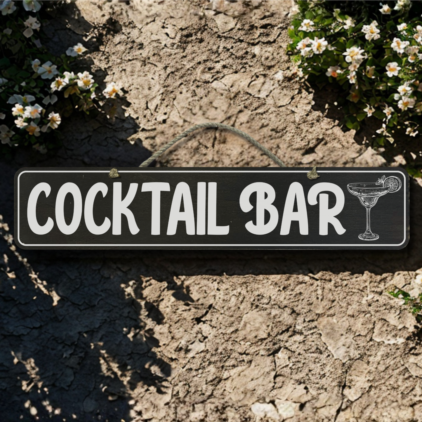 Cocktail Bar - Wooden Outdoor Sign
