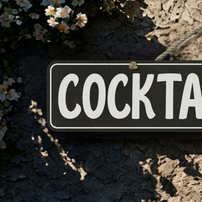 Cocktail Bar - Wooden Outdoor Sign