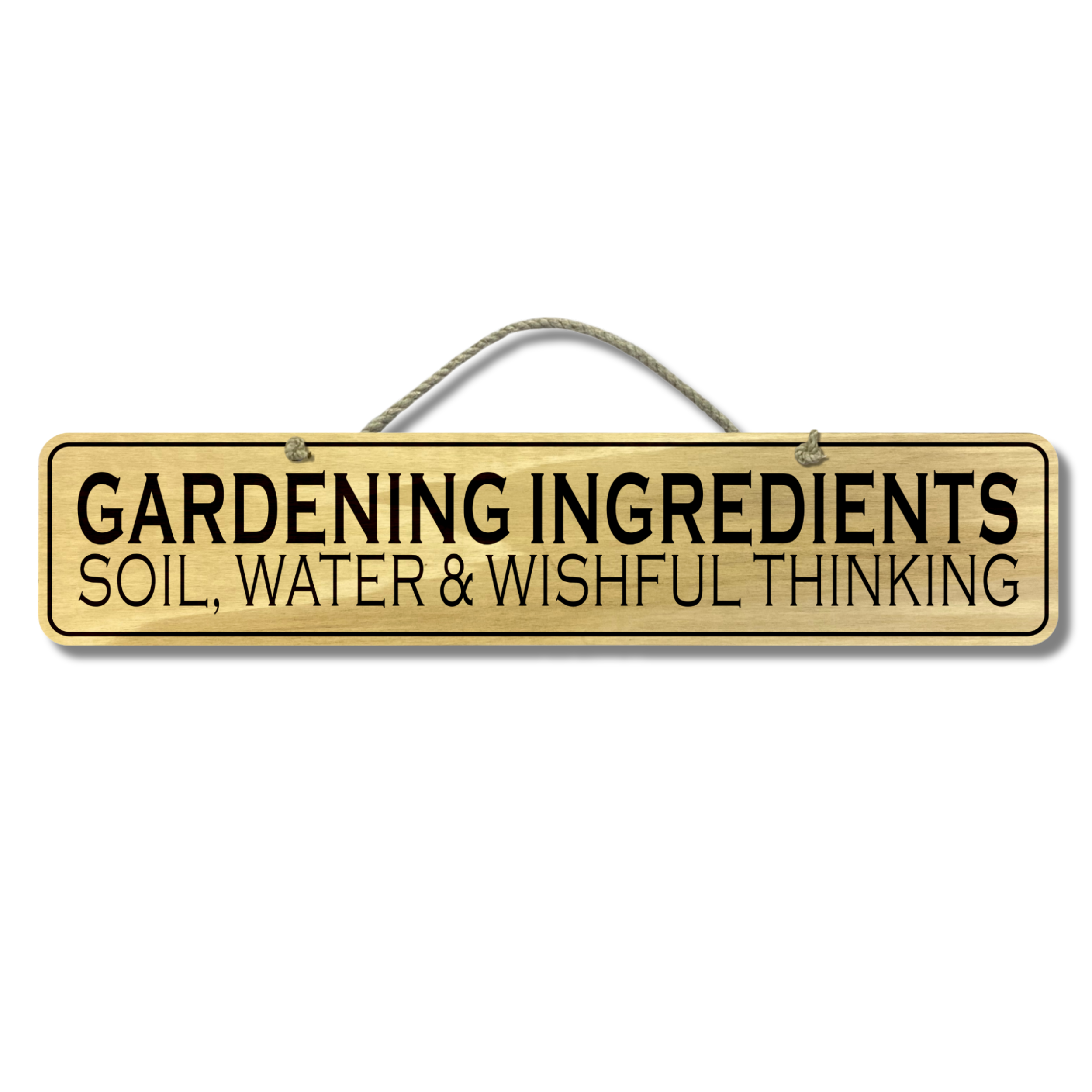 Gardening Ingredients - Wooden Outdoor Sign
