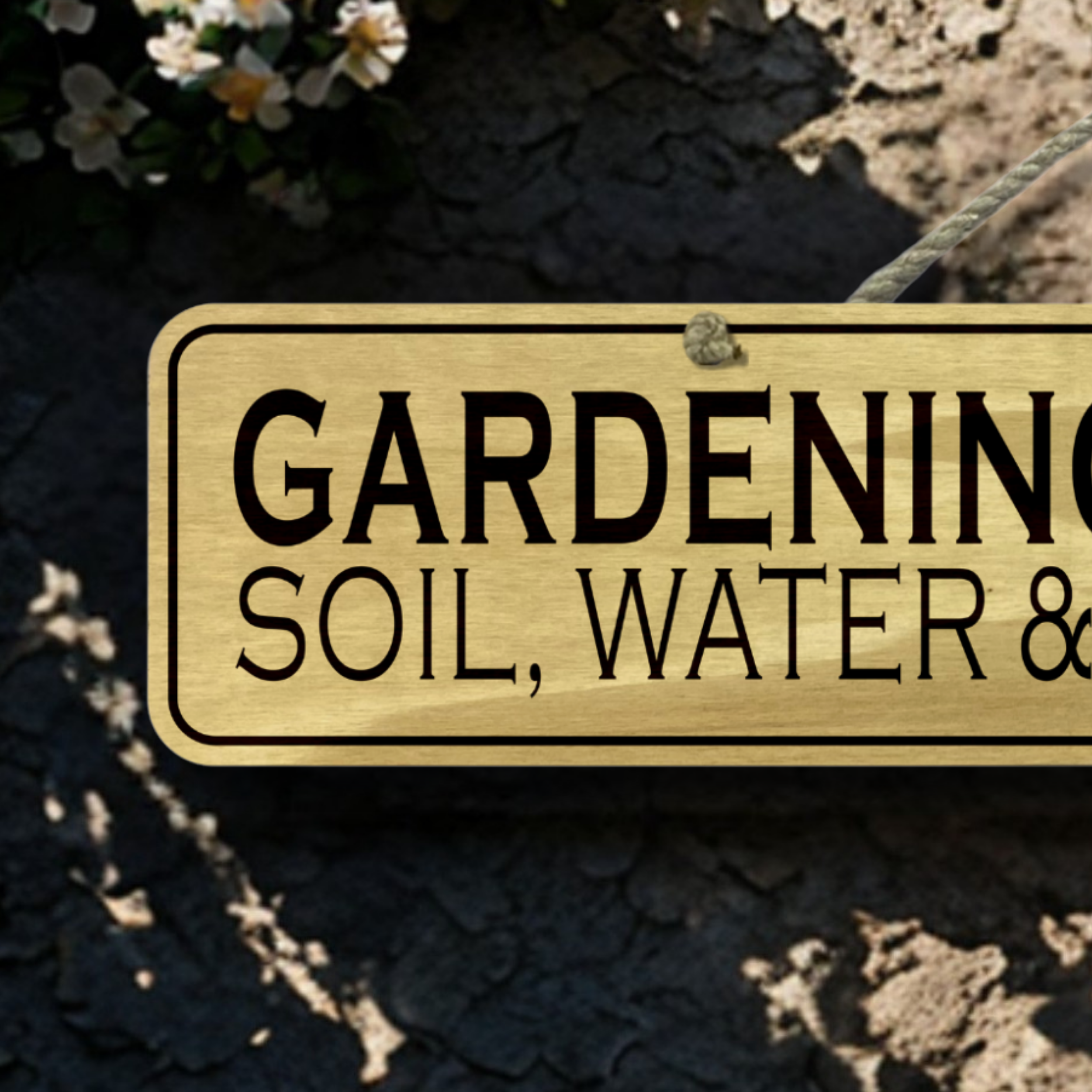 Gardening Ingredients - Wooden Outdoor Sign