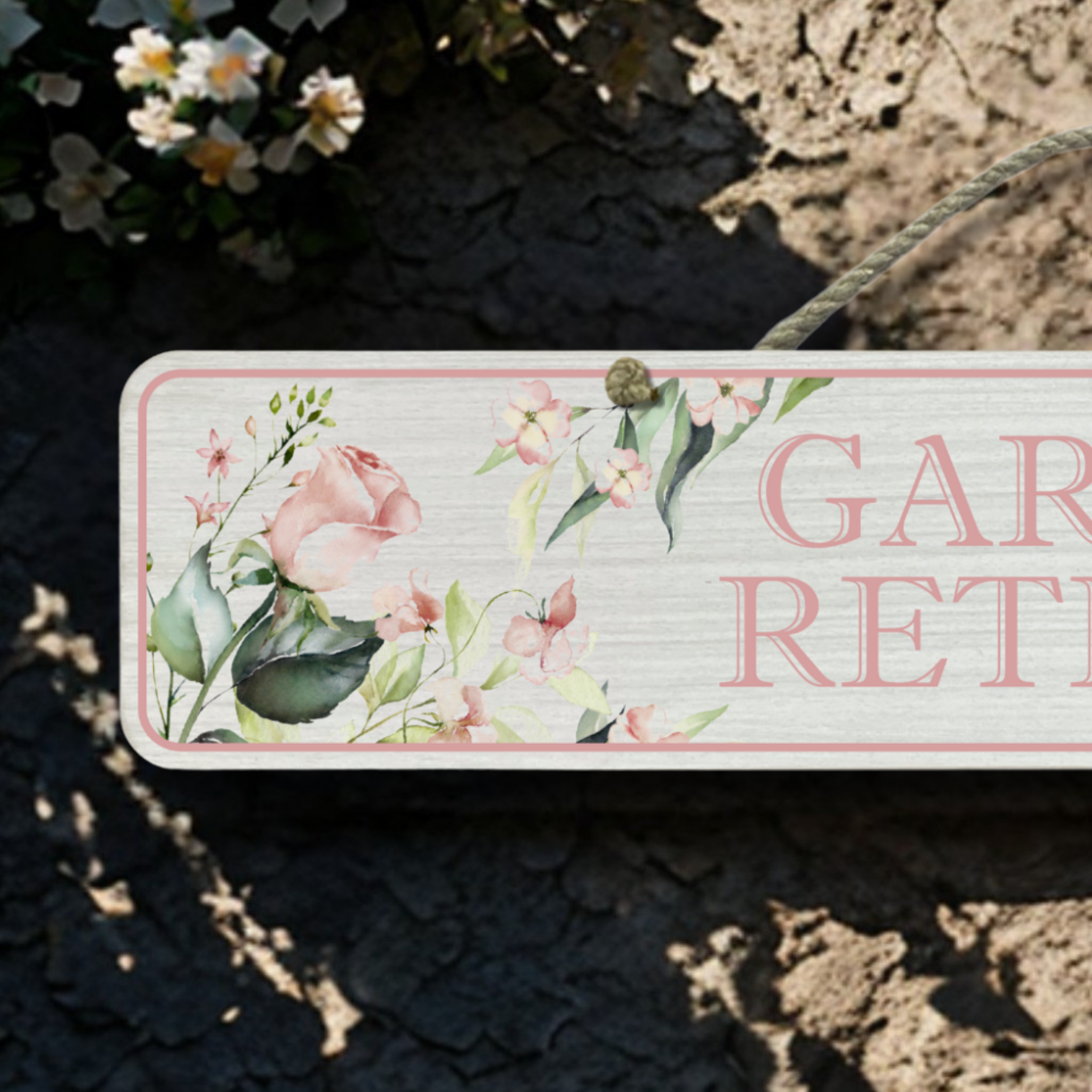 Garden Retreat - Wooden Outdoor Garden Sign