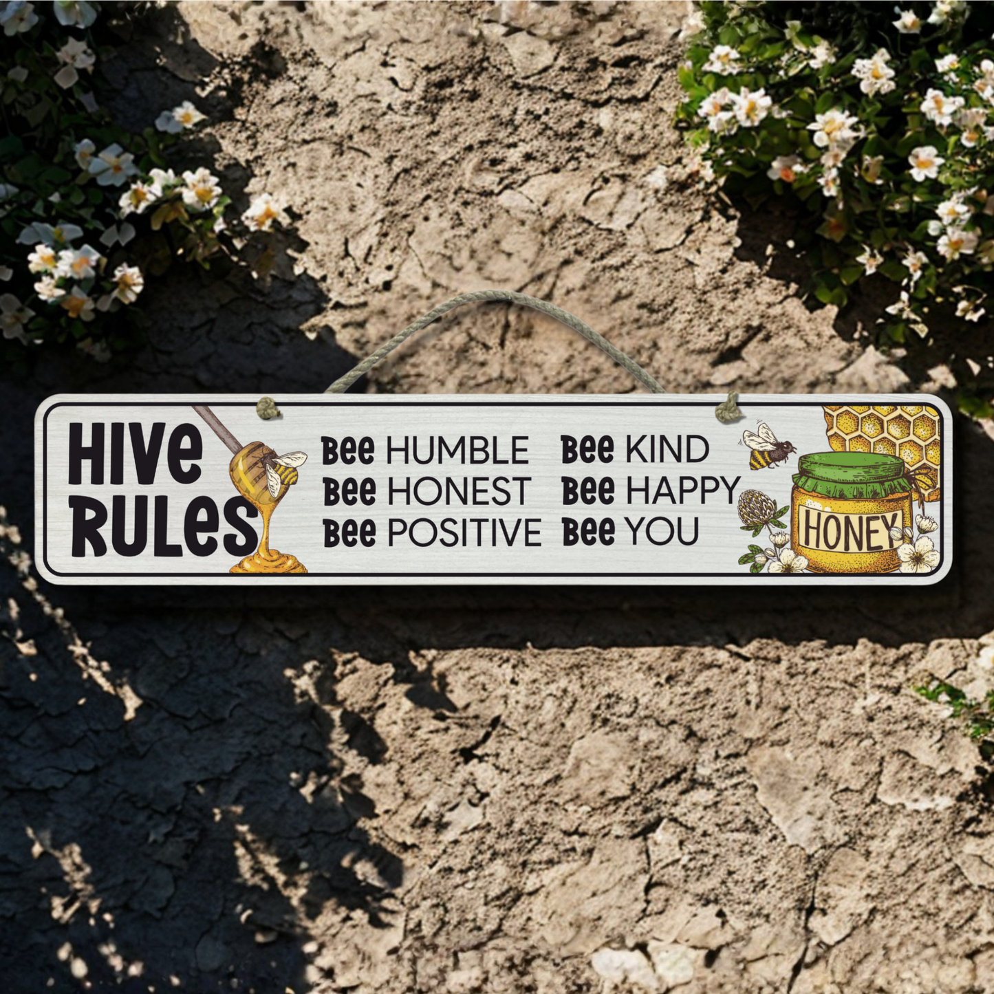 Hive Rules - Wooden Outdoor Sign