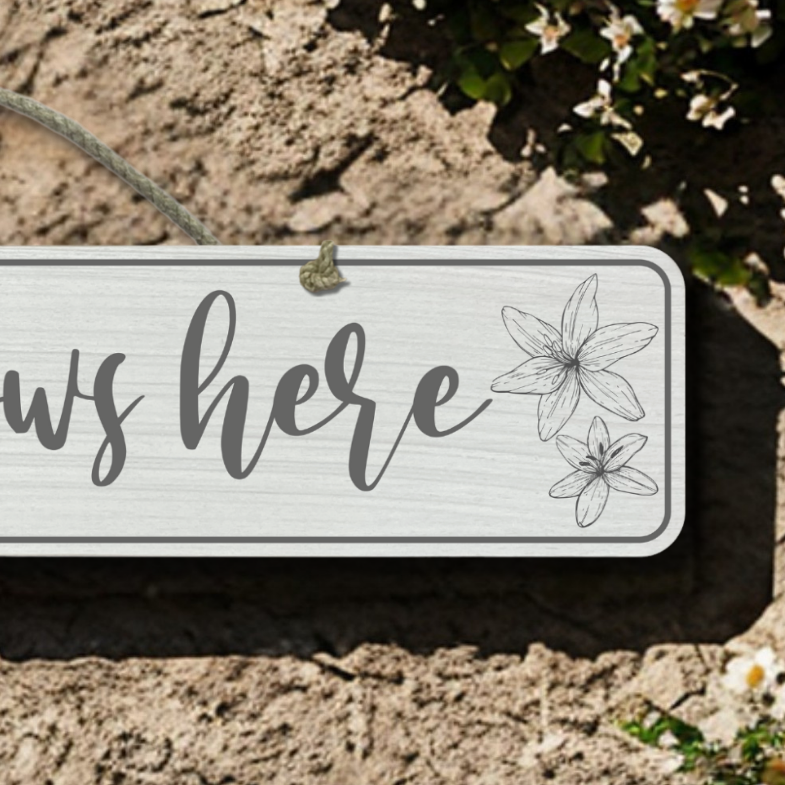 Love Grows Here - Wooden Outdoor Garden Sign