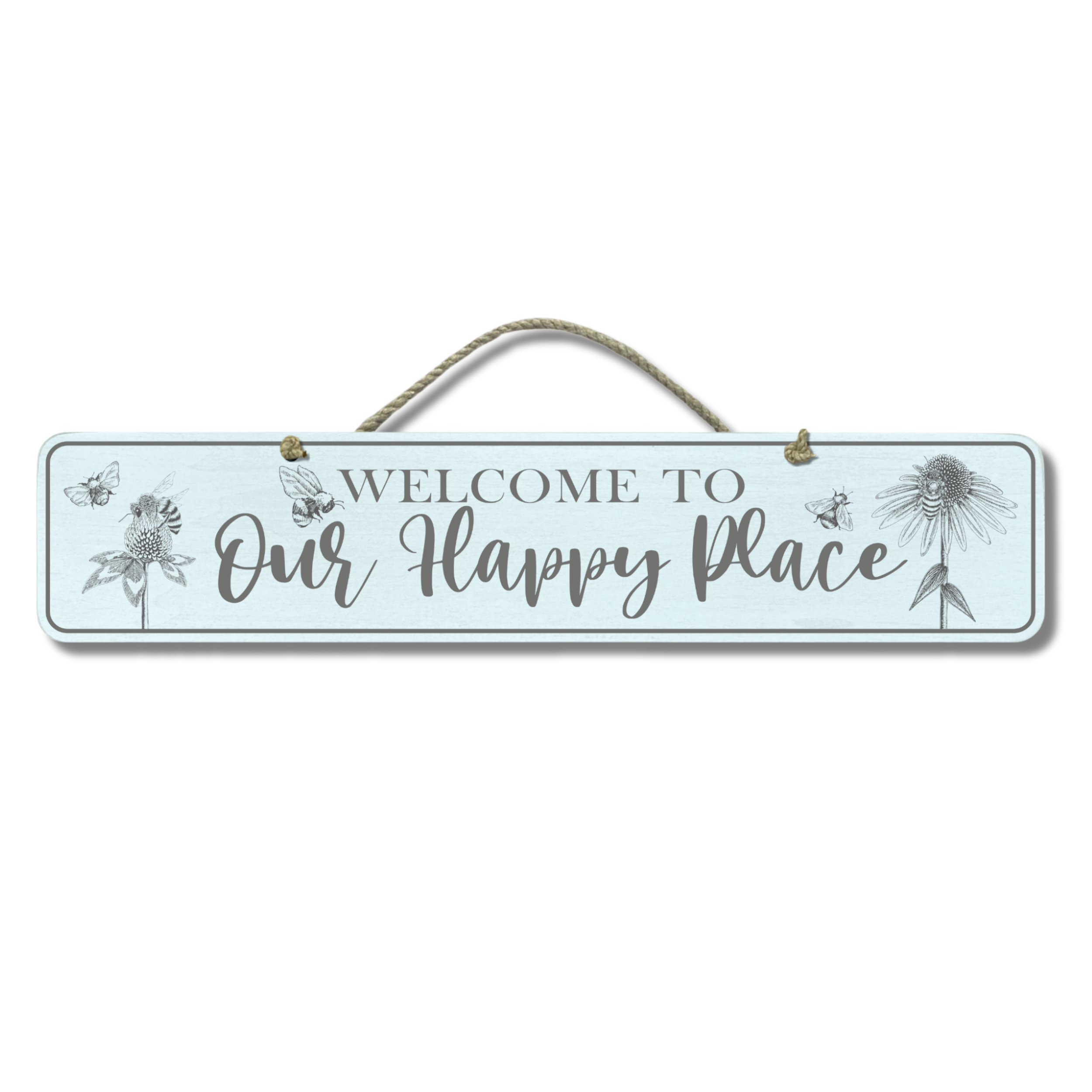 Our Happy Place - Wooden Outdoor Garden Sign