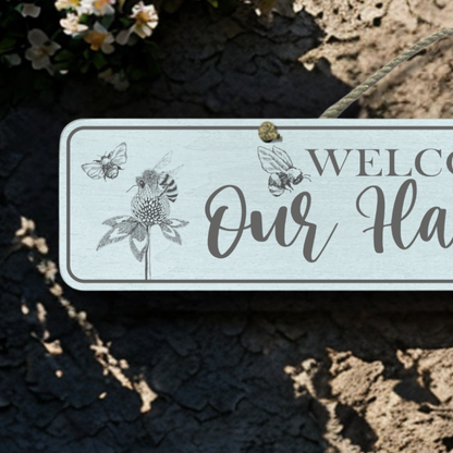 Our Happy Place - Wooden Outdoor Garden Sign