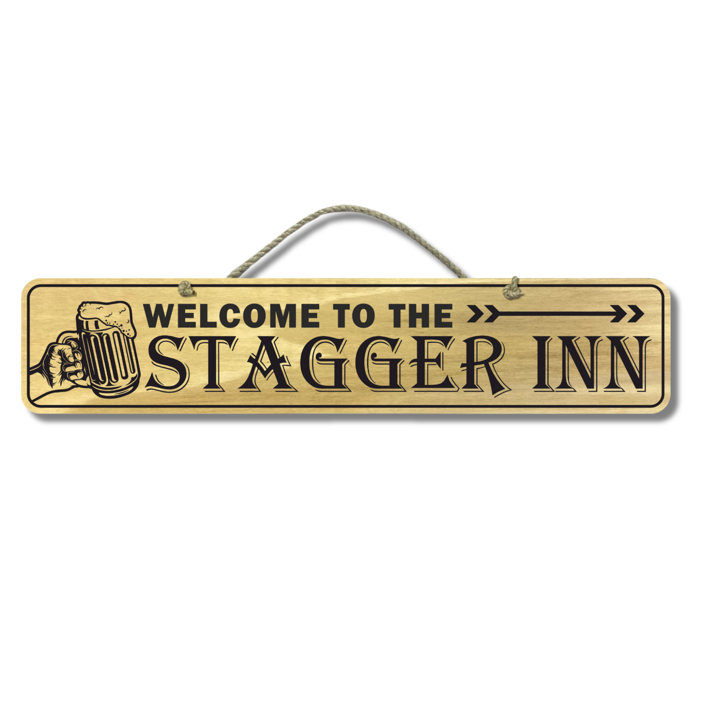 Stagger Inn - Wooden Outdoor Sign