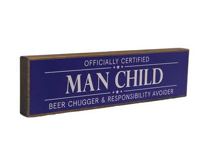 Man Child | Rustic Block Shelf Sitter