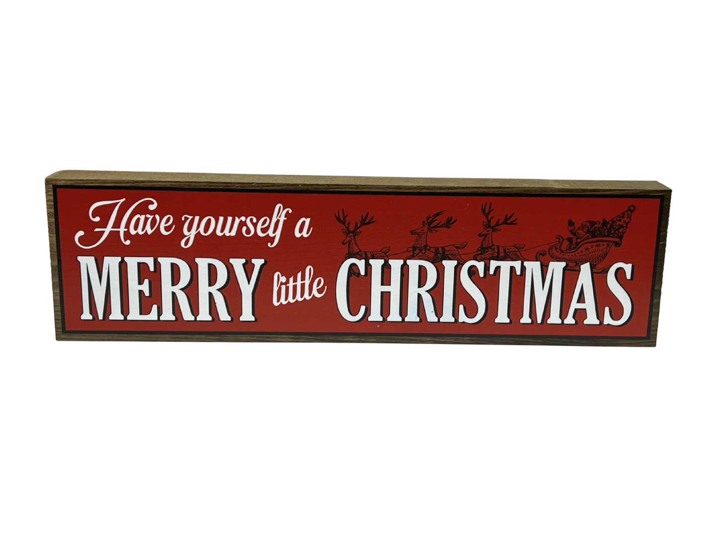 Merry Little Christmas | Rustic Christmas Shelf Sitter