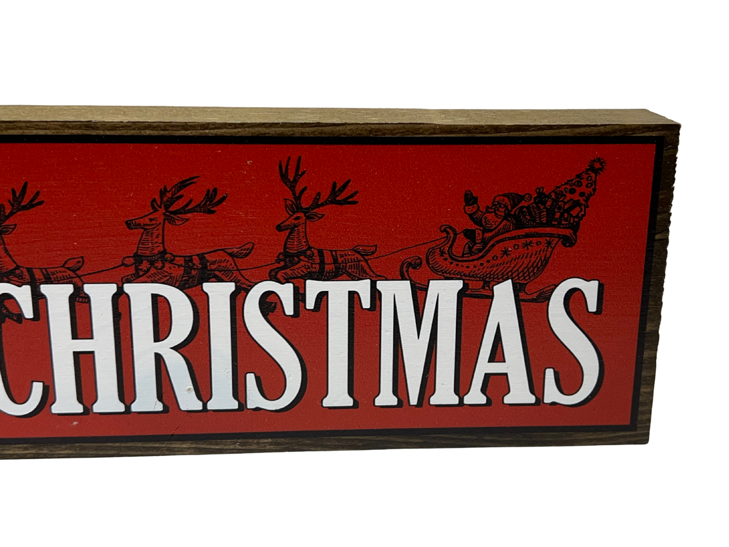 Merry Little Christmas | Rustic Christmas Shelf Sitter