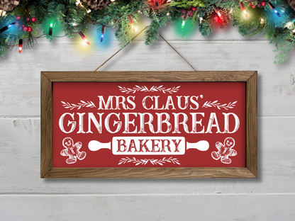Mrs Claus' Bakery | Rustic Framed Christmas Sign