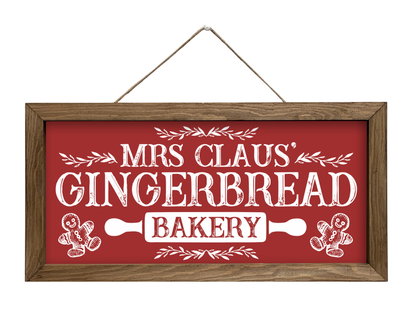 Mrs Claus' Bakery | Rustic Framed Christmas Sign
