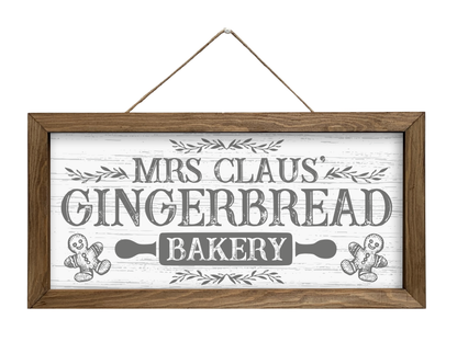 Mrs Claus' Bakery | Rustic Framed Christmas Sign