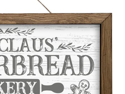Mrs Claus' Bakery | Rustic Framed Christmas Sign