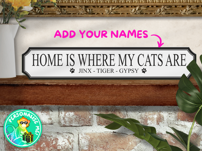 Personalised Cat Name | Wooden Sign (3 Colour Options)