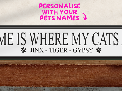 Personalised Cat Name | Wooden Sign (3 Colour Options)