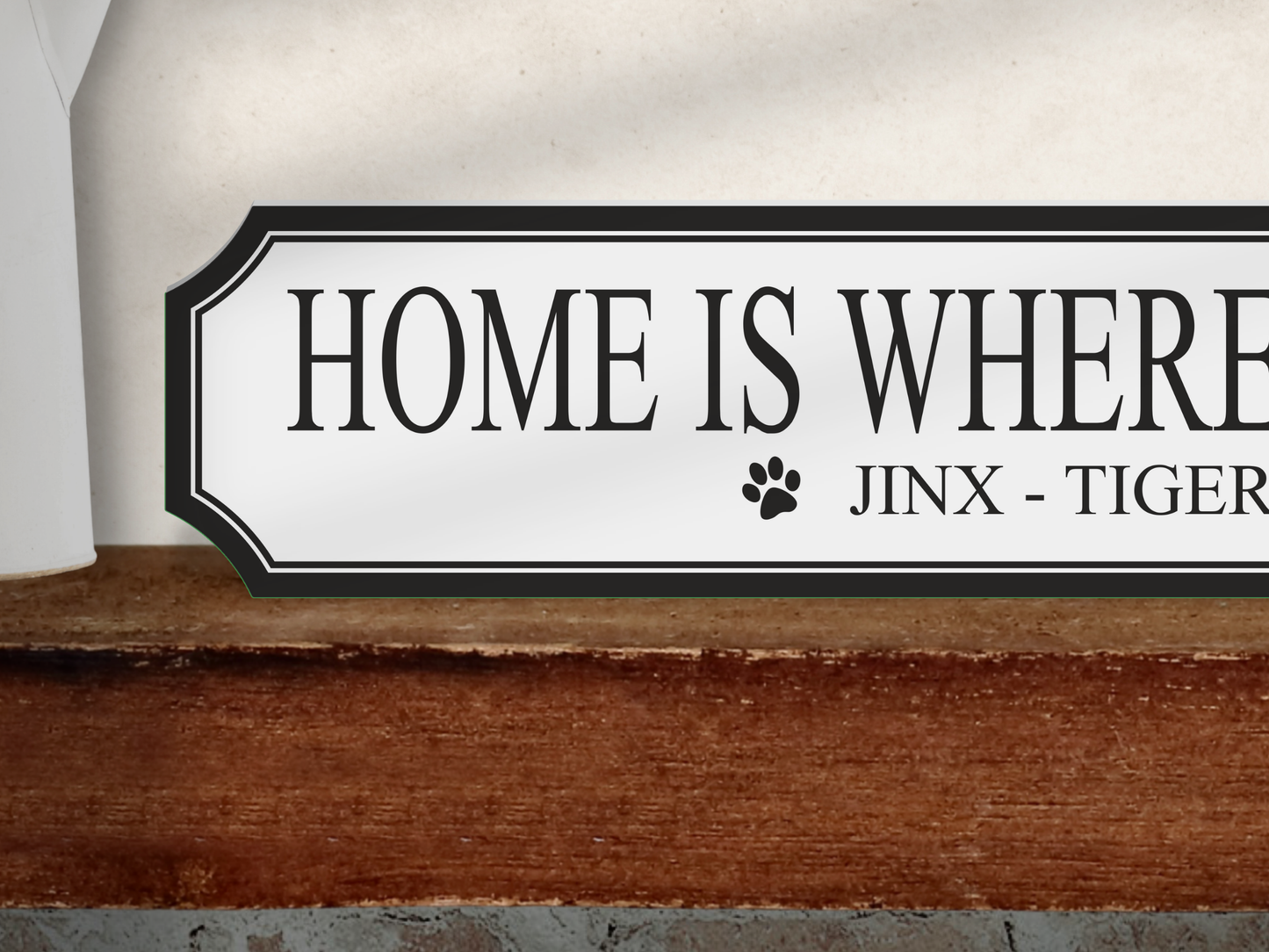 Personalised Cat Name | Wooden Sign (3 Colour Options)