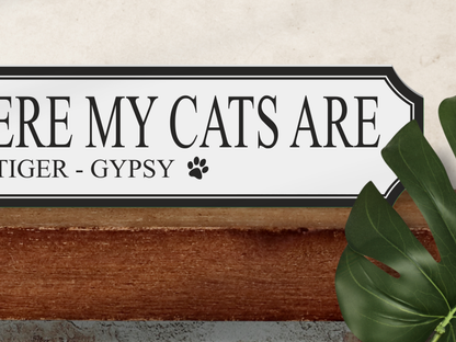 Personalised Cat Name | Wooden Sign (3 Colour Options)