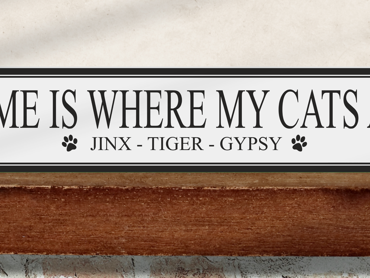 Personalised Cat Name | Wooden Sign (3 Colour Options)