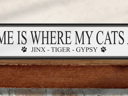 Personalised Cat Name | Wooden Sign (3 Colour Options)