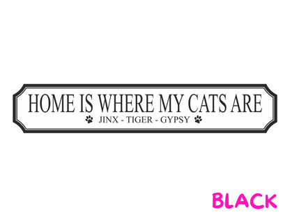 Personalised Cat Name | Wooden Sign (3 Colour Options)