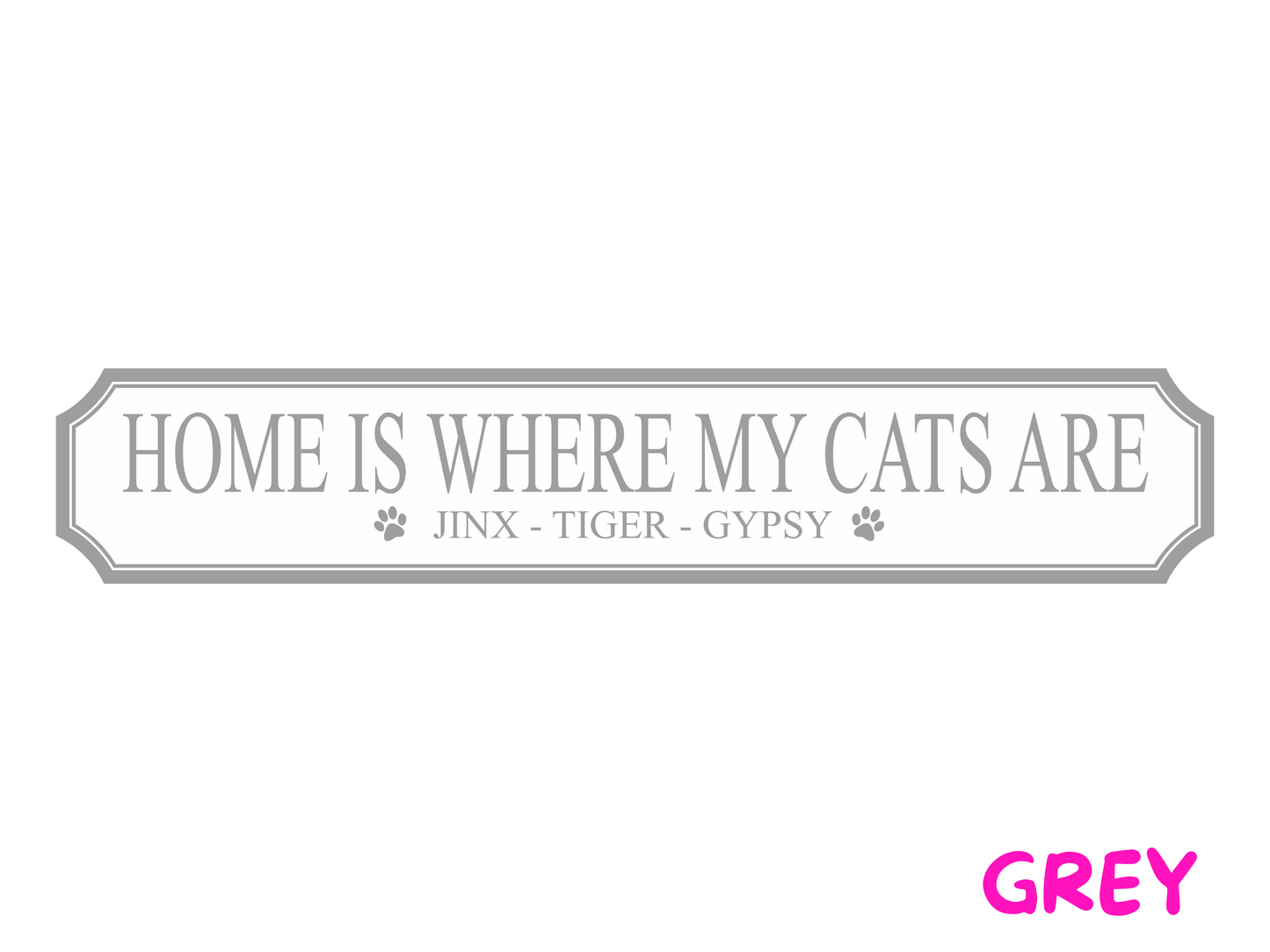 Personalised Cat Name | Wooden Sign (3 Colour Options)