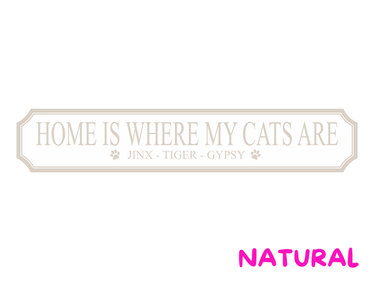 Personalised Cat Name | Wooden Sign (3 Colour Options)