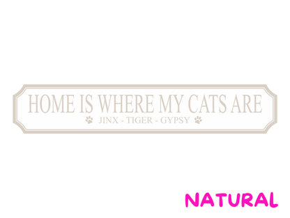 Personalised Cat Name | Wooden Sign (3 Colour Options)