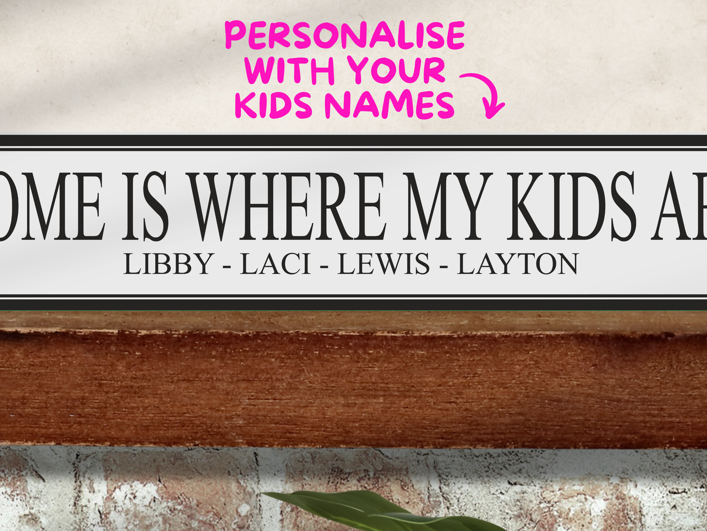 Personalised Kids Name | Wooden Sign (3 Colour Options)