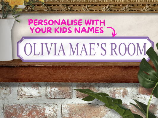 Personalised Kids Room | Wooden Sign (5 Colour Options)