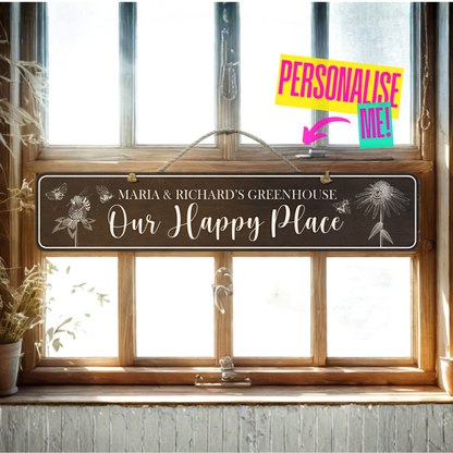 Personalised Outdoor Sign 'Our Happy Place'