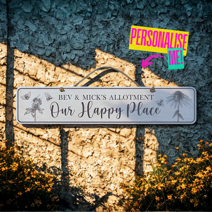 Personalised Outdoor Sign 'Our Happy Place'