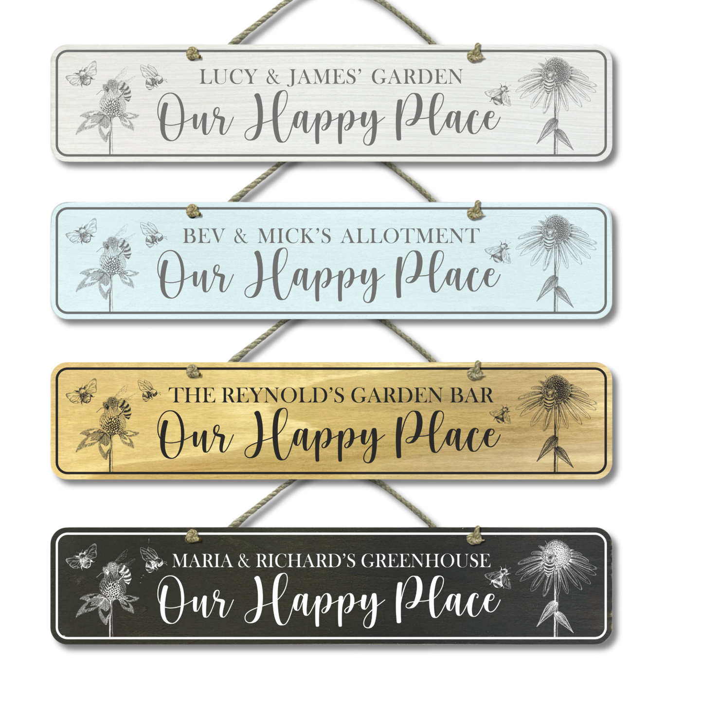 Personalised Outdoor Sign 'Our Happy Place'