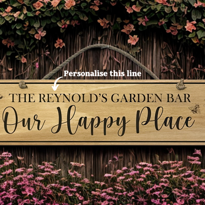 Personalised Outdoor Sign 'Our Happy Place'