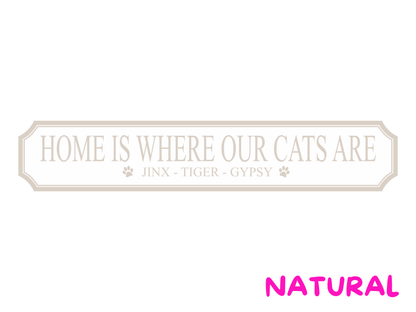 Personalised Cat Name | Wooden Sign (3 Colour Options)