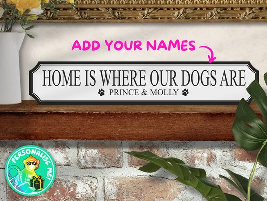 Personalised Dog Name | Wooden Sign (3 Colour Options)