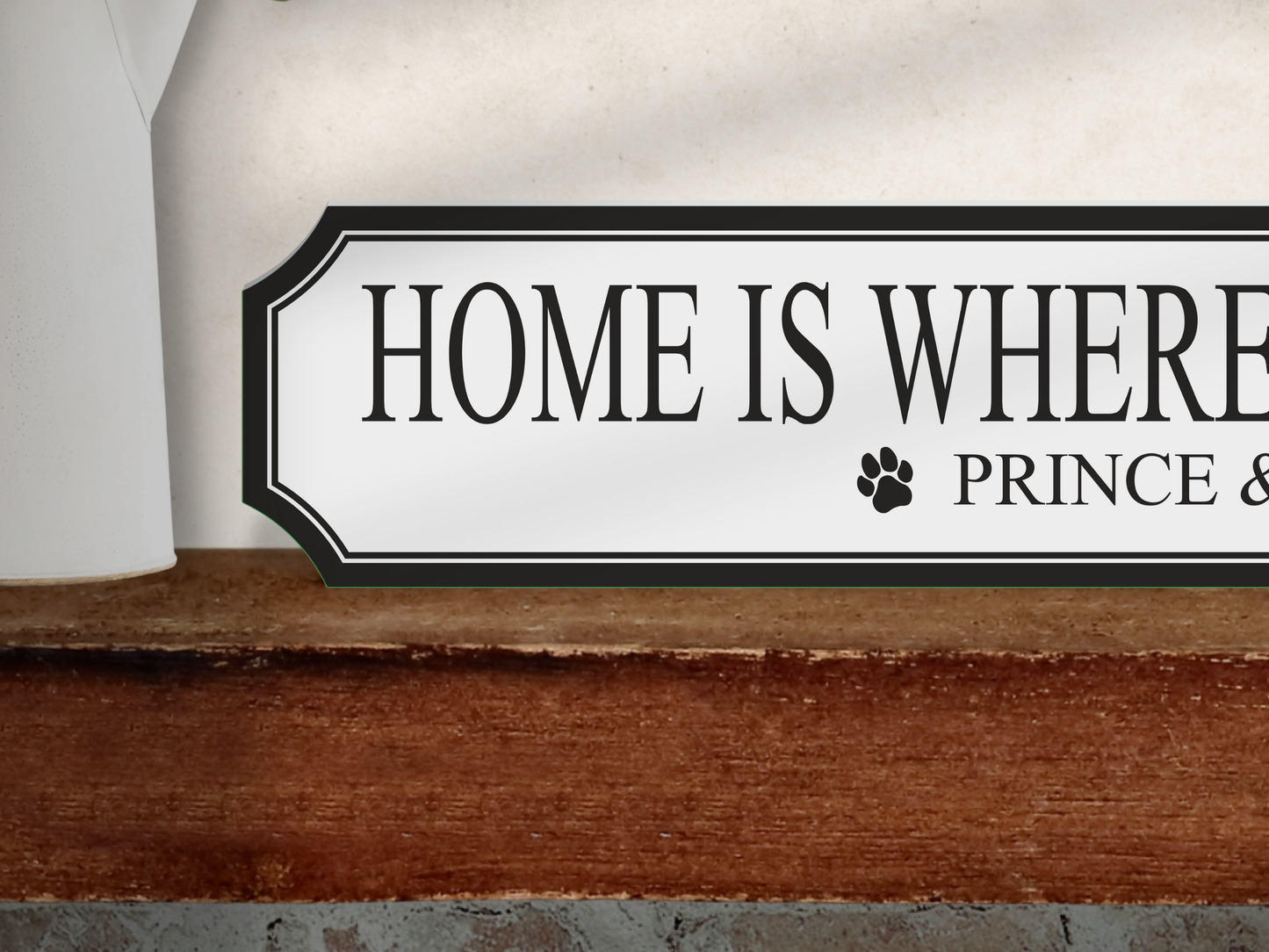 Personalised Dog Name | Wooden Sign (3 Colour Options)