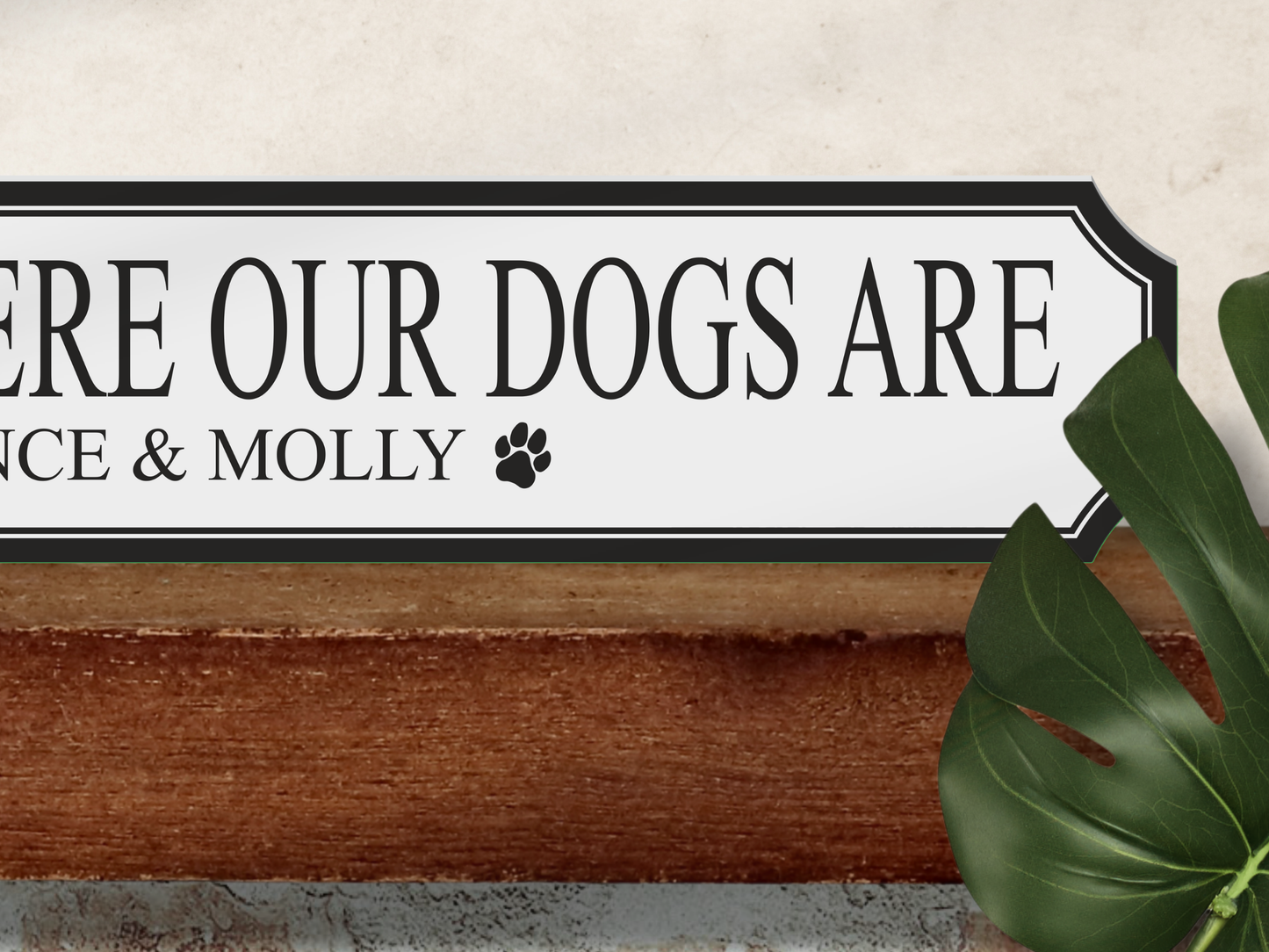 Personalised Dog Name | Wooden Sign (3 Colour Options)