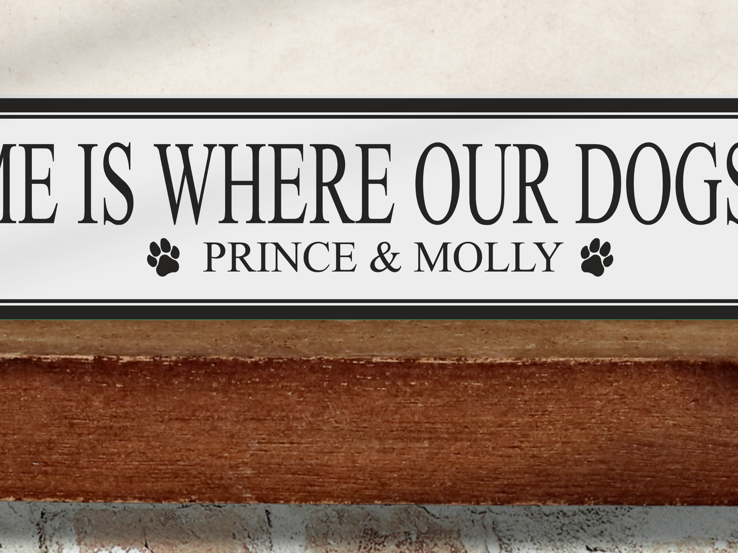 Personalised Dog Name | Wooden Sign (3 Colour Options)