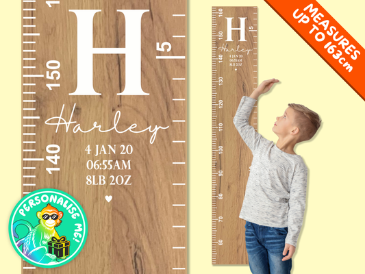Personalised Birth Details | Natural Height Ruler