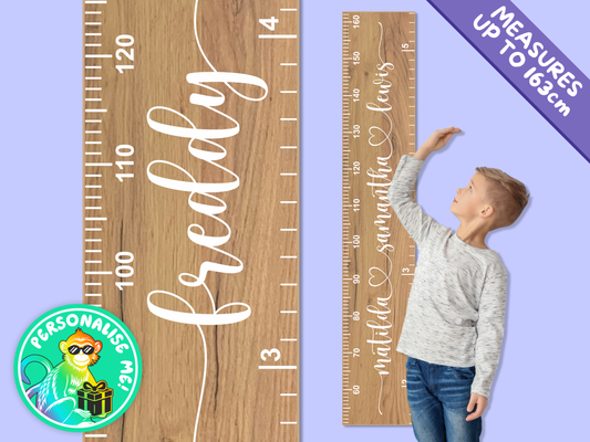 Personalised Multiple Names | Natural Height Ruler