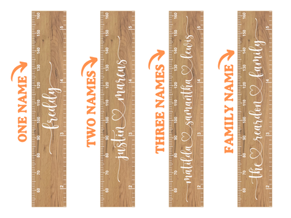 Personalised Multiple Names | Natural Height Ruler